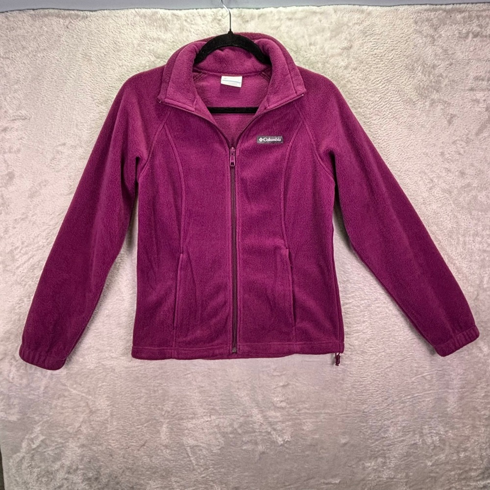 Columbia Womens Fleece Jacket Purple XS Full Zip Benton Springs Mock Neck Soft - Picture 6 of 9